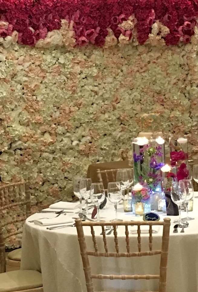 Create exciting tablescapes with a variety of sizes vases flowers and floating candles