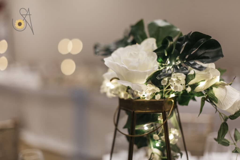 venue accessory hire - Terrarium centrepiece embellished with roses and greenery Accessory Hire | Fabulous Functions UK | Swindon