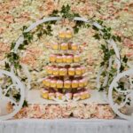 Flower wall and Cinderella Carriage Cake Display