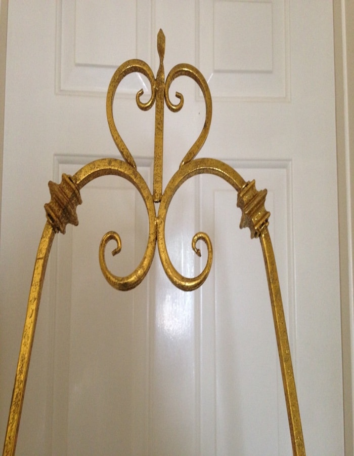 Gold toned easel-Accessory Hire - Fabulous Functions UK