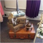 Vintage suitcases available for hire from Fabulous Functions UK