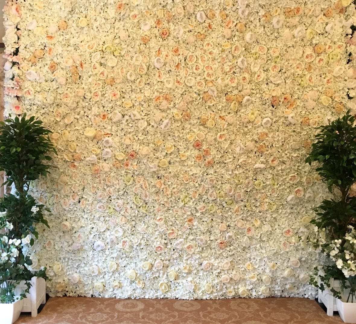 Floralie - Silk flower wall available from Fabulous Functions UK