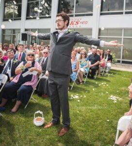 Changing Times in the Wedding World - Flower man at a wedding - breaking with wedding tradition