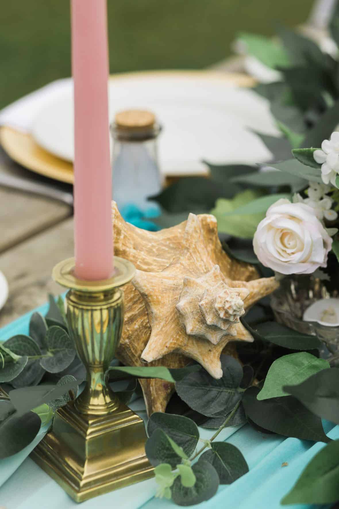 Shells detail for beach themed tablescape-Fabulous Functions UK