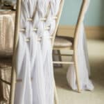 Weaved chiffon chair decor on Chiavari chairs -Fabulous Functions UK