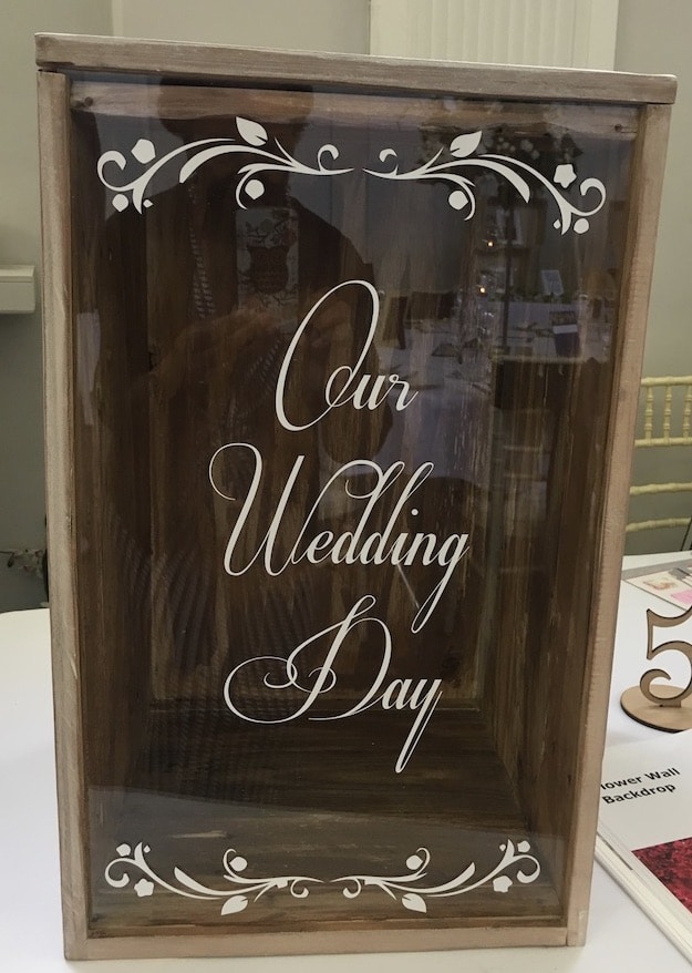Personalised decorative front panel wooden post box for your weddings and celebrations