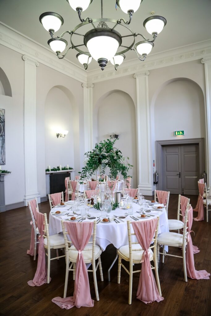 Rose gold and greenery was the perfect marriage for this venue decoration Fabulous Functions UK