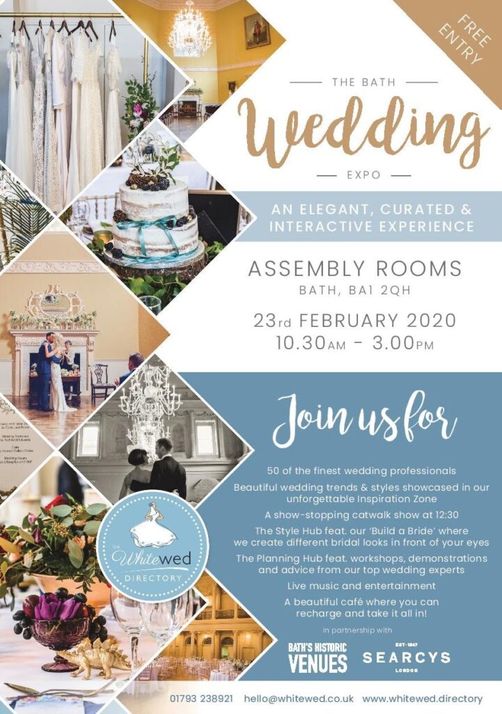 The Bath Assembly Rooms Wedding Expo will feature 50 plus exhibitors and wedding experts.
Do come along, say hello and ask as m any questions as you want. - Bath wedding expo