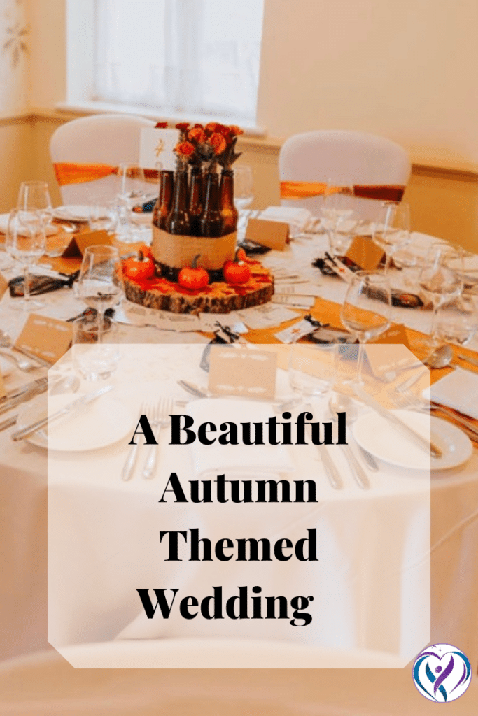 An Autumn Themed Wedding decor chosen by David and Steph for their spring wedding. Because they love the autumn colours. - Decor created by Fabulous Functions UK