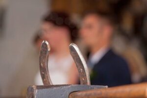 Something old, something new - horseshoe and bride and groom