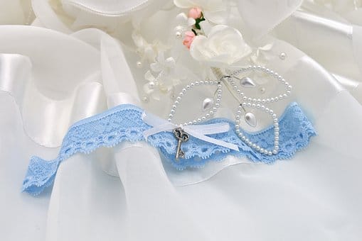 Something old, something new - blue garter, wedding ephemera