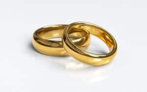 Second Marriage Dress Etiquette - pair of gold wedding rings