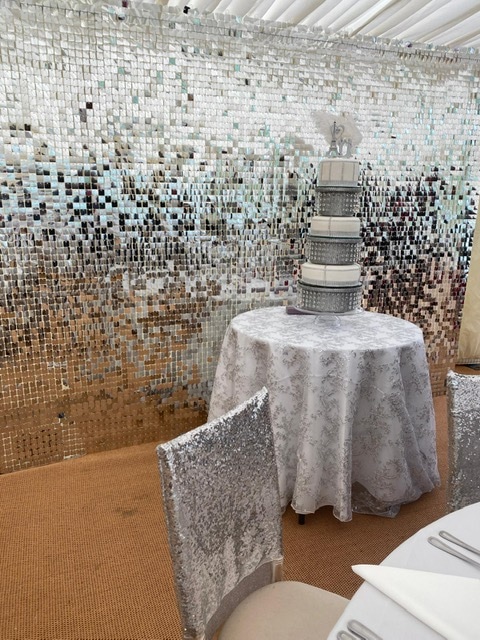 Wedding Backdrops for Hire - shimmer sequin backdrop