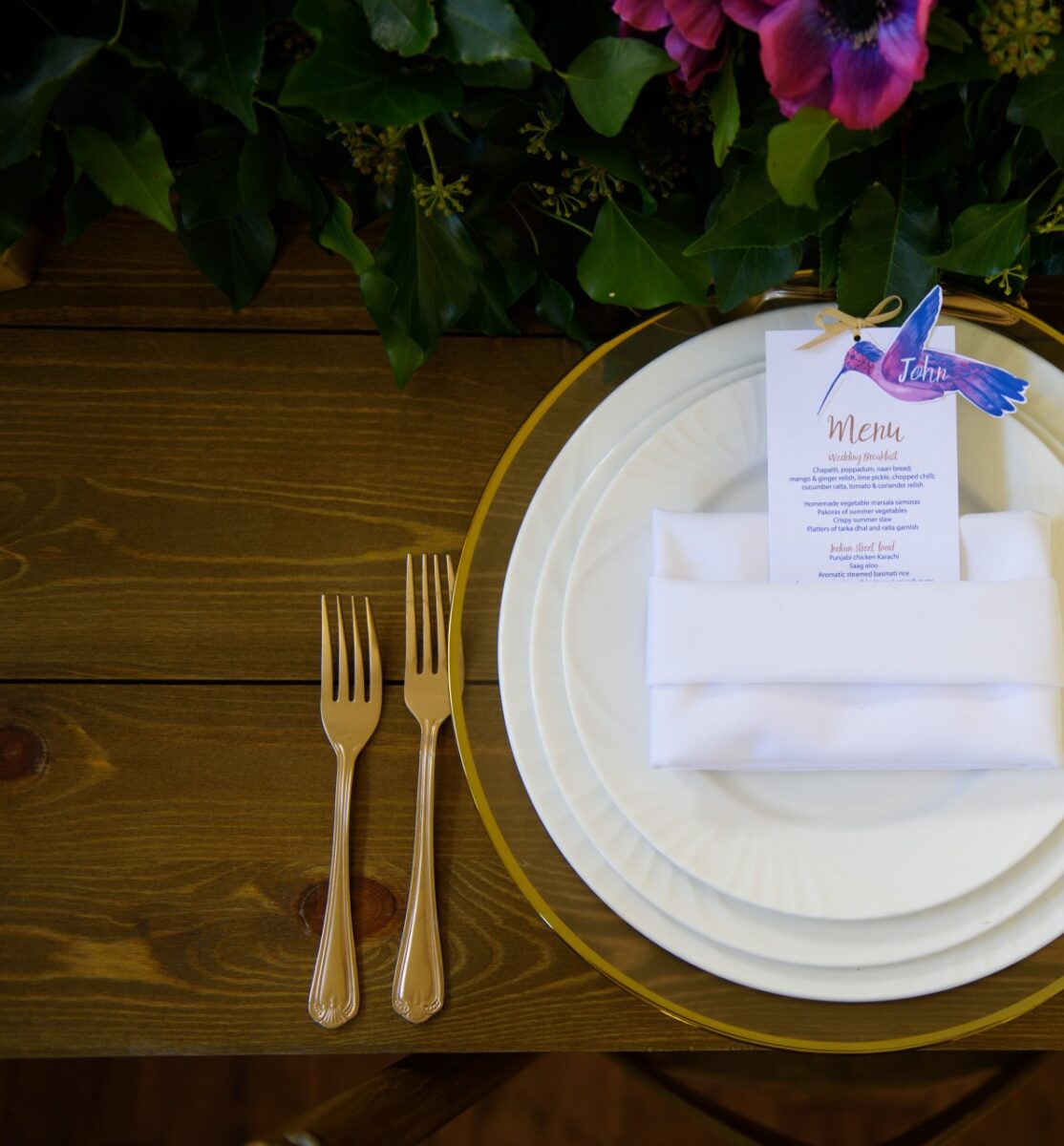 Gold Cutlery Place Setting for a multi cultural wedding- Fabulous Functions UK