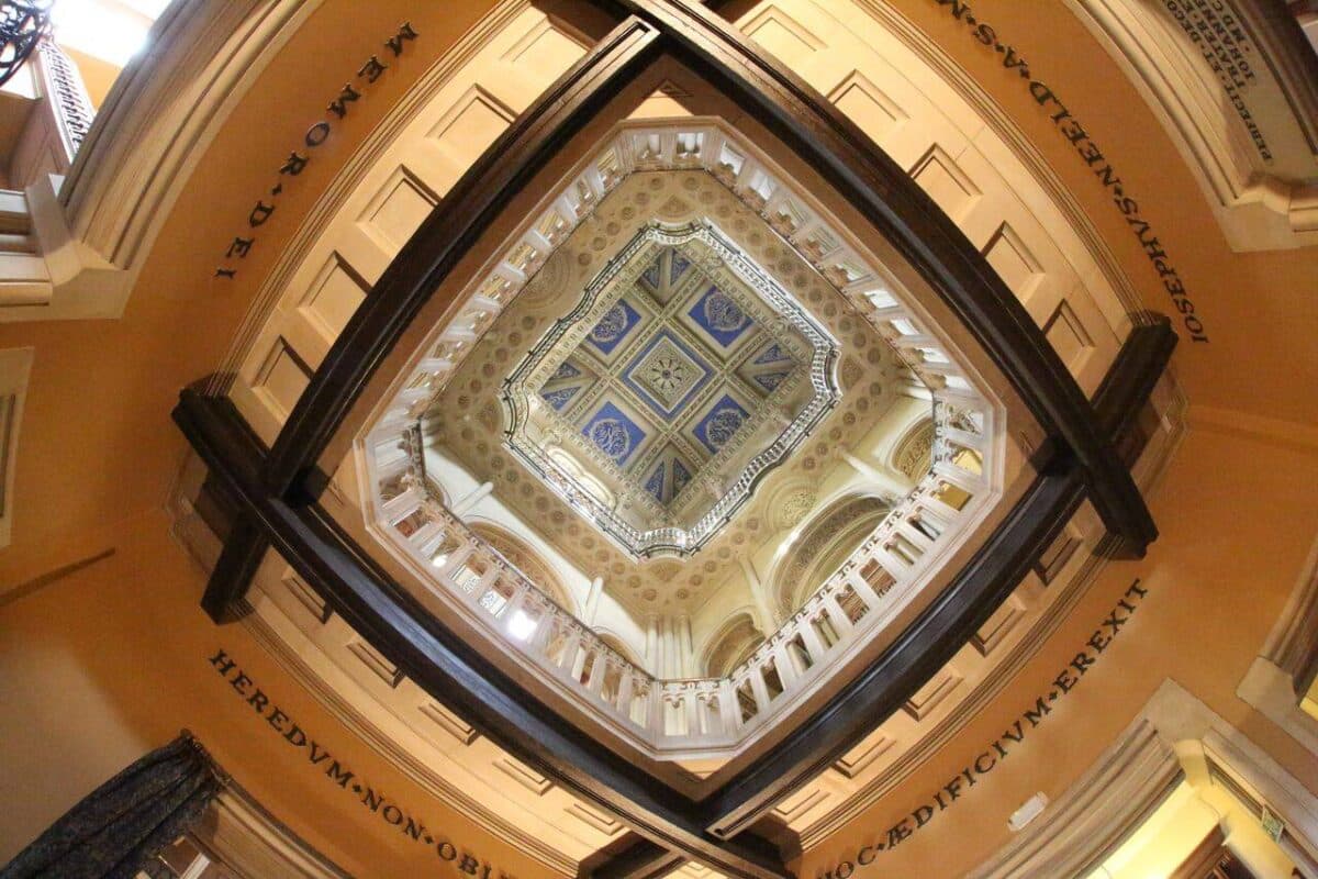 Ornate ceiling of Wiltshire Wedding Venue Grittleton House