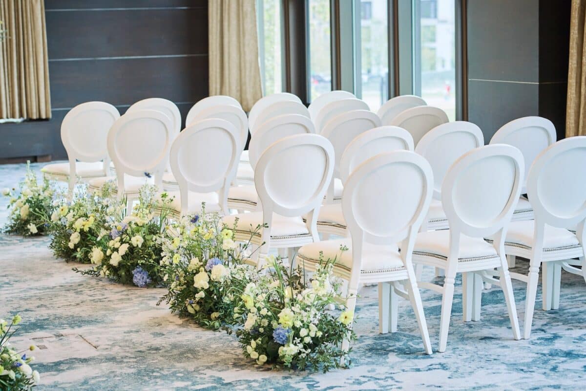 Floral Aisle decor by London florist Fabulous Functions UK